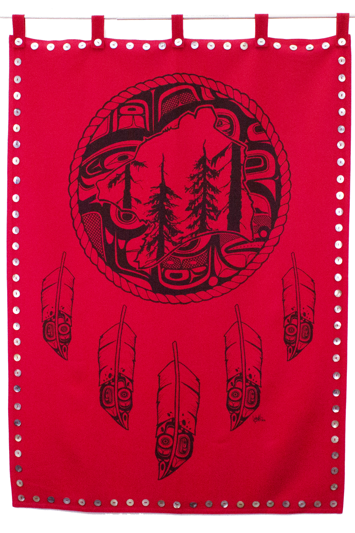 Spirit Blanket - Great Bear Rainforest with Shell Buttons