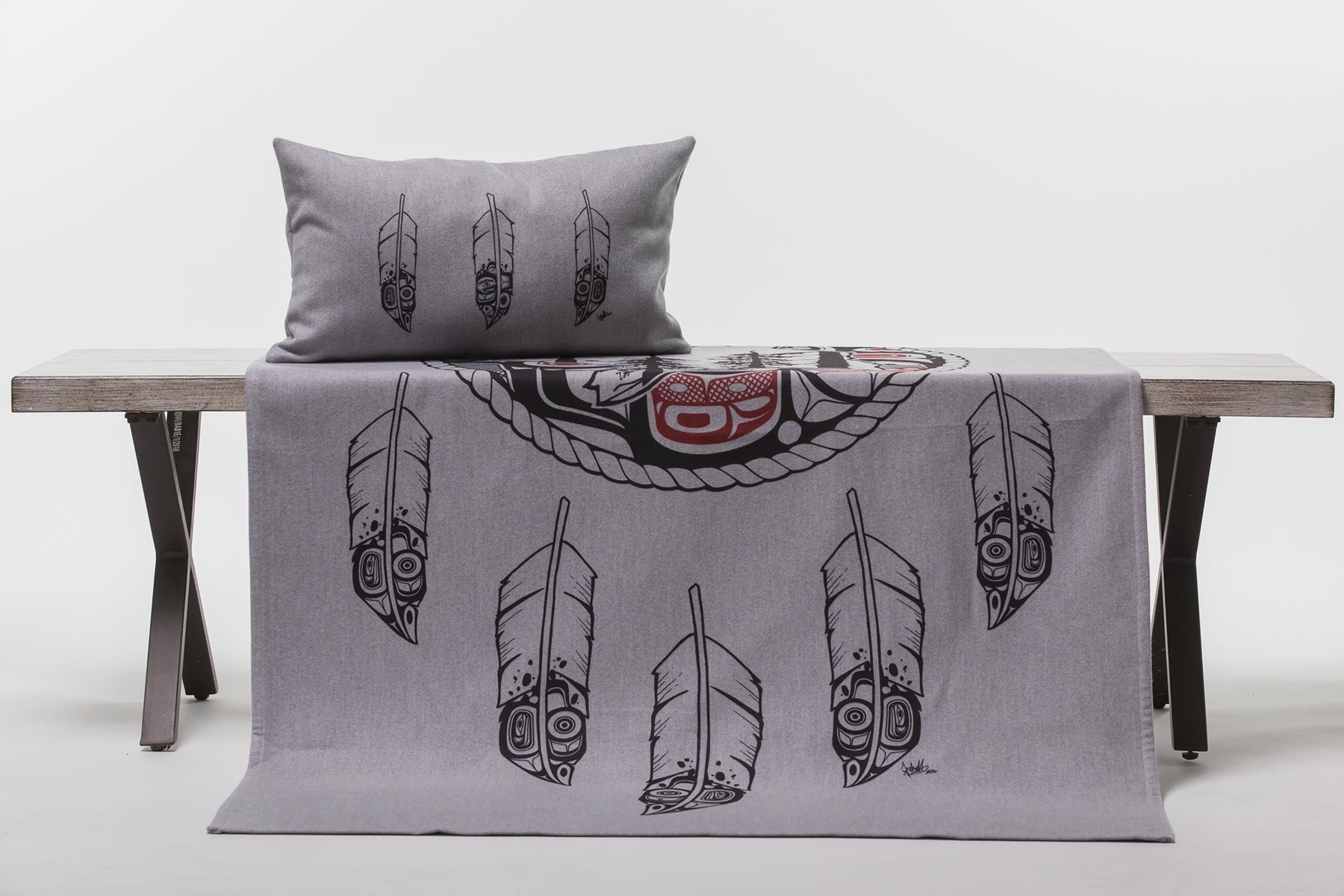 Chloe Angus Design Spirit Blanket with Great Bear Rainforest print by KC Hall