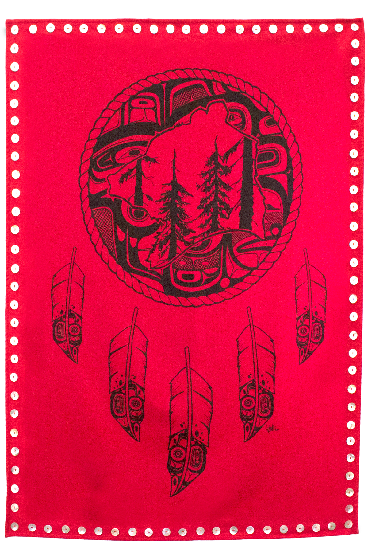Spirit Blanket - Great Bear Rainforest with Shell Buttons