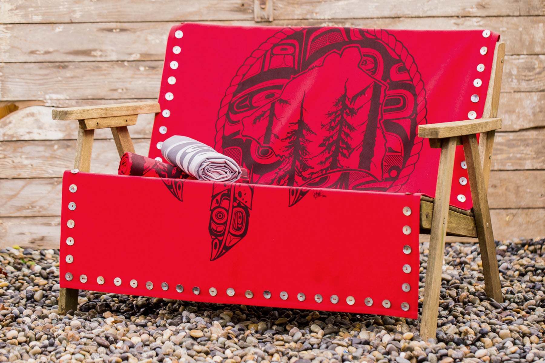 Spirit Blanket - Great Bear Rainforest with Shell Buttons