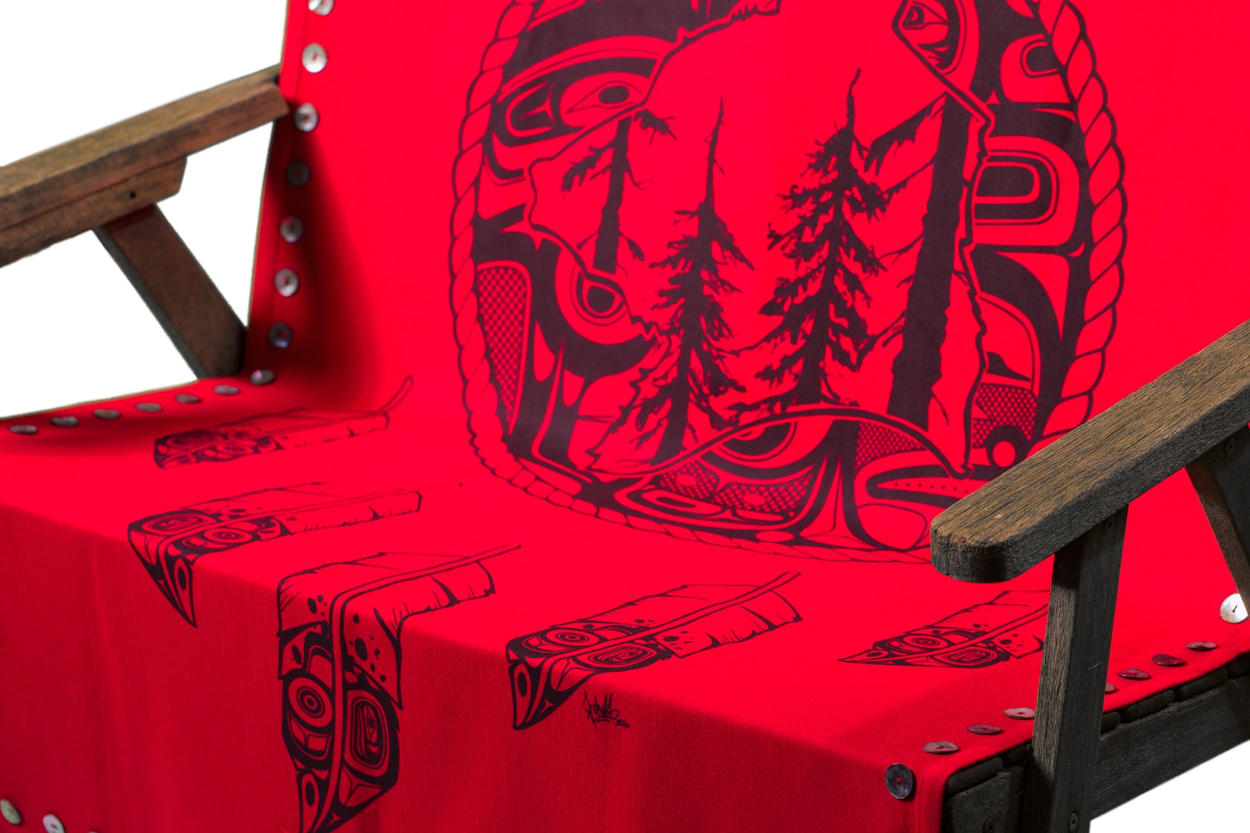 Spirit Blanket - Great Bear Rainforest with Shell Buttons