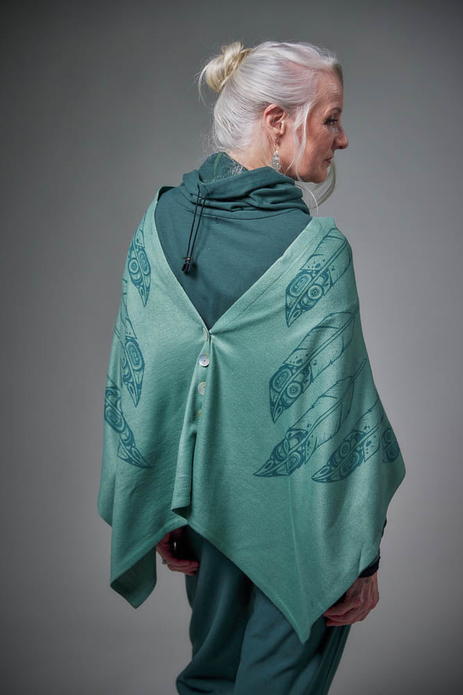 Chloe Angus Design Spirit Wrap with Great Bear Rainforest print by KC Hall
