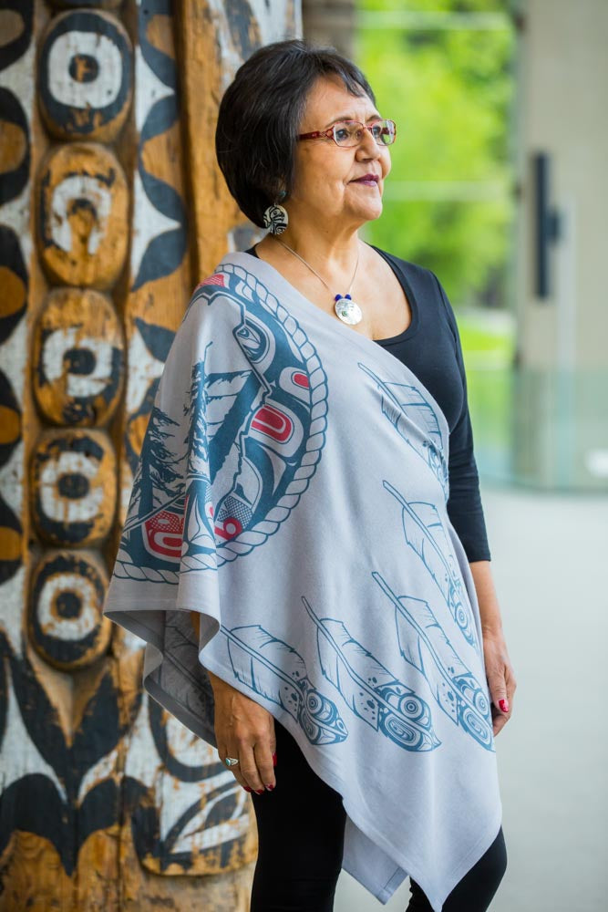 Chloe Angus Design Spirit Wrap with Great Bear Rainforest print by KC Hall