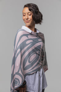 Chloe Angus Design Spirit Wrap with Orca Eagle print by Corrine Hunt