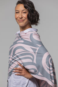Chloe Angus Design Spirit Wrap with Orca Eagle print by Corrine Hunt