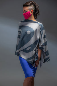 Chloe Angus Design Spirit Wrap with Raven Eagle print by Corrine Hunt