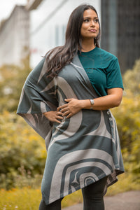 Chloe Angus Design Spirit Wrap with Modern print by Clarence Mills