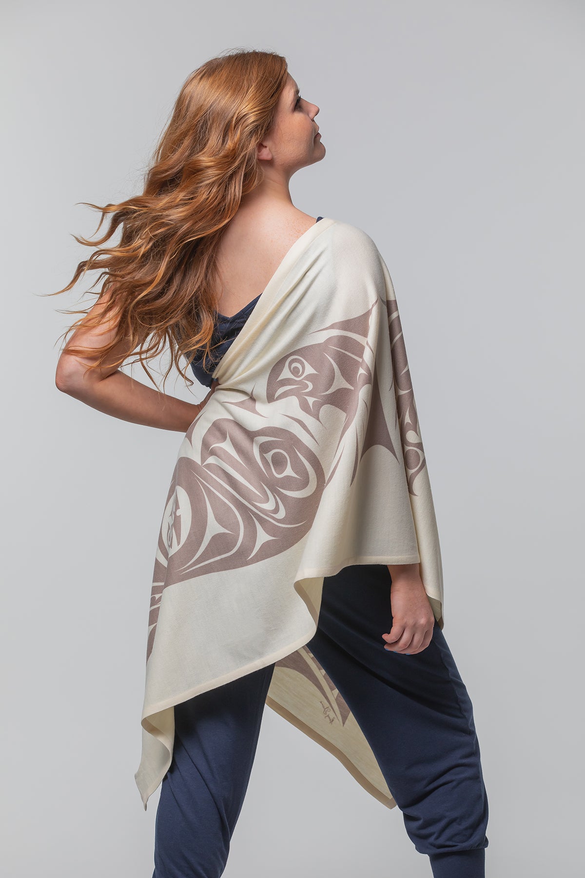 Chloe Angus Design Spirit Wrap with Eternal Connection print by Gerry Sheena