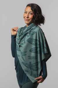 Chloe Angus Design Spirit Wrap with Dragonfly print by Clarence Mills