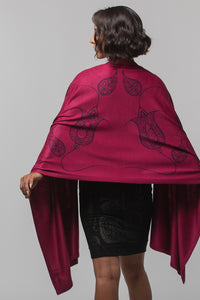 Chloe Angus Design Spirit Wrap with Flower print by Jay Bell Redbird